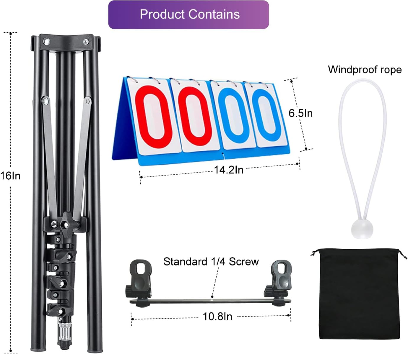 Purple River Manual Flip Scoreboard with Stand, Score Keeper for Outdoor/Indoor Games or Sports