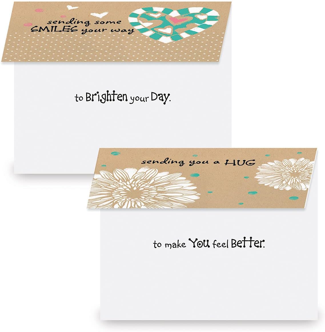 Current Kraft Thinking of You Friendship Greeting Card Set - Value Pack of 20 Cards With White Envelopes for Friends & Family, 5 Designs, Large 5" x 7" Assortment