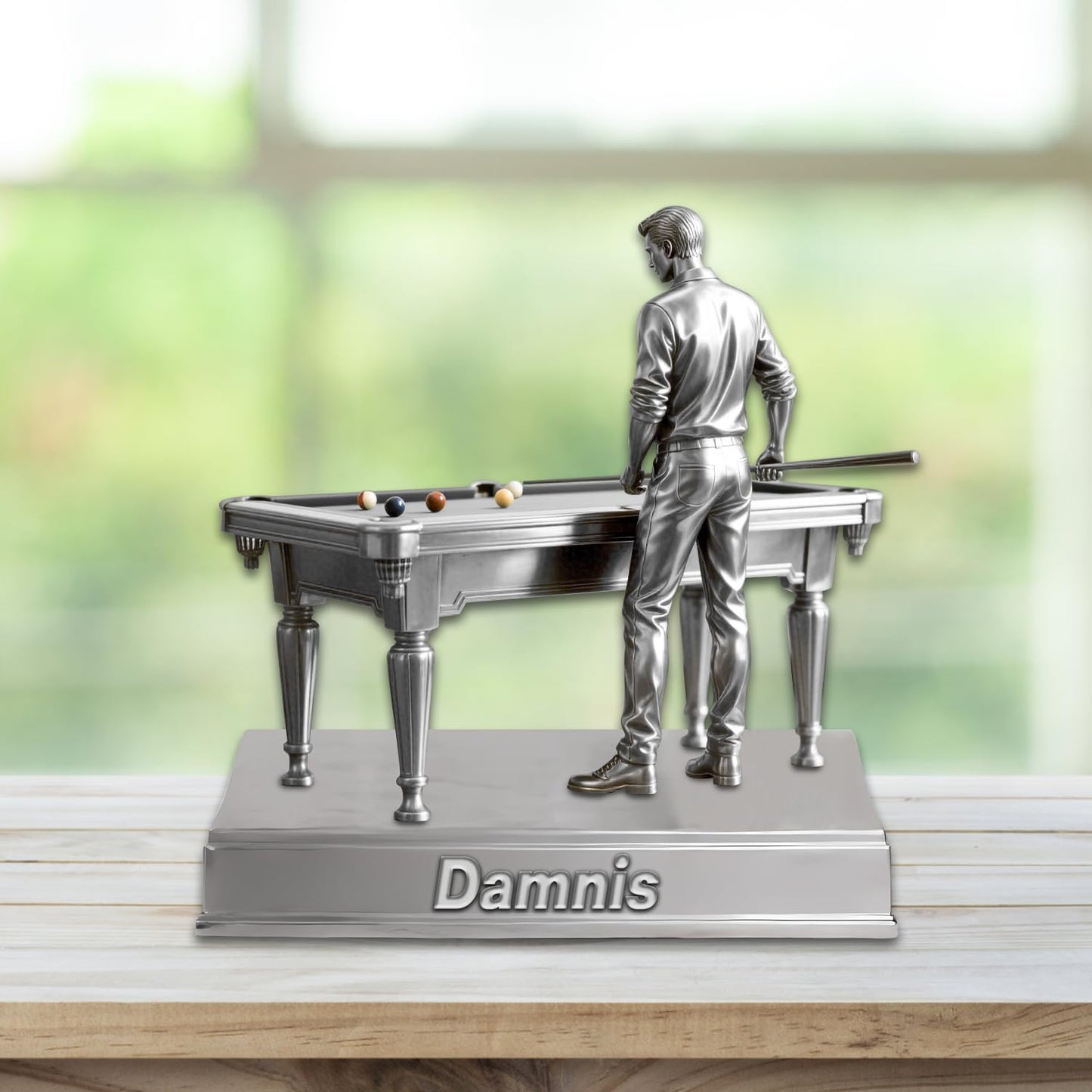 Personalized Billiards Figurine Desktop Ornaments for Bedroom Office Club Custom Billiards Name Acrylic Plaque Sign Doctor Home Decor Gift for Men Women Family Friends