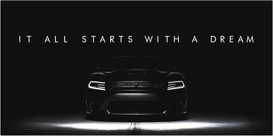 Motivational Wall Art for Office, Super Car Art Canvas, Inspirational Automotive Decor for Hellcat Sportscar Lovers, Motivational Wall Decor for Office and Home, Inspiring Car Poster (8 x 8 in)