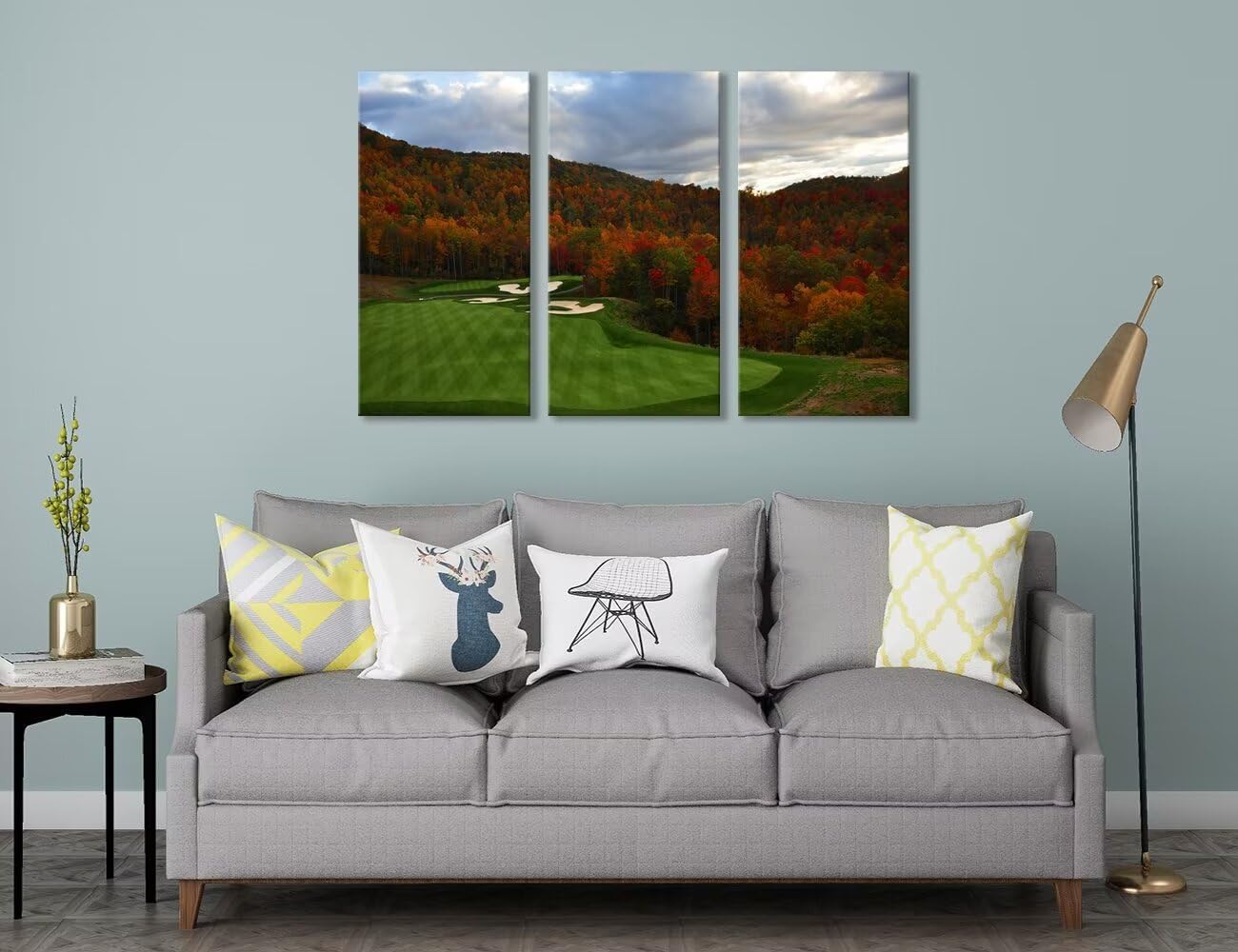 North Carolina Golf Course Wall Art for Living Room Bedroom Bathroom Home Decorations Paintings Golf Course Pictures Posters Framed Artwork Canvas Prints Ready to Hang(14''W x 28''H x3)