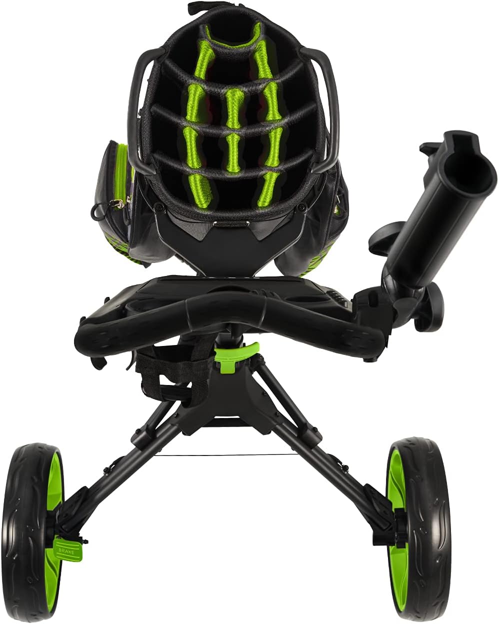 KVV 3 Wheel Golf Push Cart Ultra Lightweight Smallest Folding Size, New-Version Scorecard Holder