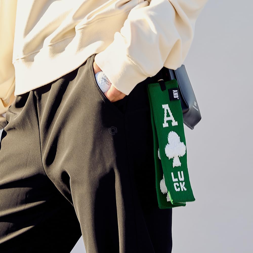 ANDGOLF Pleats Ball Towel, Use to Wash My Ball and Club, Best Choice for Golf Gifts, Embroidered Golf Towels, Clip for Bags/Pants/Skirts, Durable Elastic Band, Colorful Fashion Golf Item