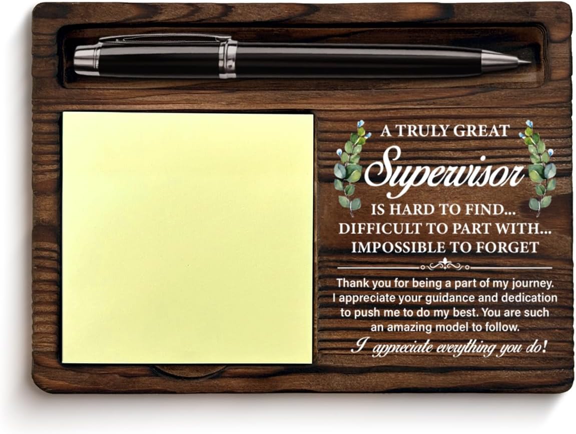 Best Supervisor Gifts for Women Men, Gifts for Supervisors Boss Leader Thank You Retirement Birthday Christmas, a Truly Great Supervisor Sticky Note Holder Office Cubicle Decor