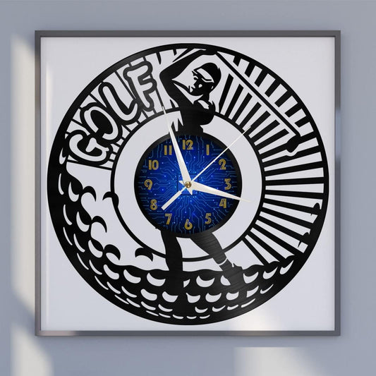 Golf Club 3 12 Inch Vinyl Record Wall Clock - Silent, Creative, and Unique Clock for Living Room, Entryway, or Bedroom Decor Idea(12 inchs B Without LED)