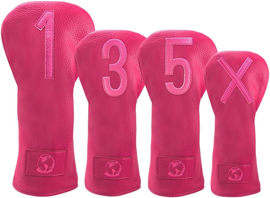 Premium Golf Club Head Covers Set of 4 Fits Drivers Fairways Hybrids 1, 3, 5 and X