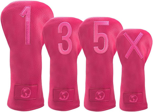 Premium Golf Club Head Covers Set of 4 Fits Drivers Fairways Hybrids 1, 3, 5 and X