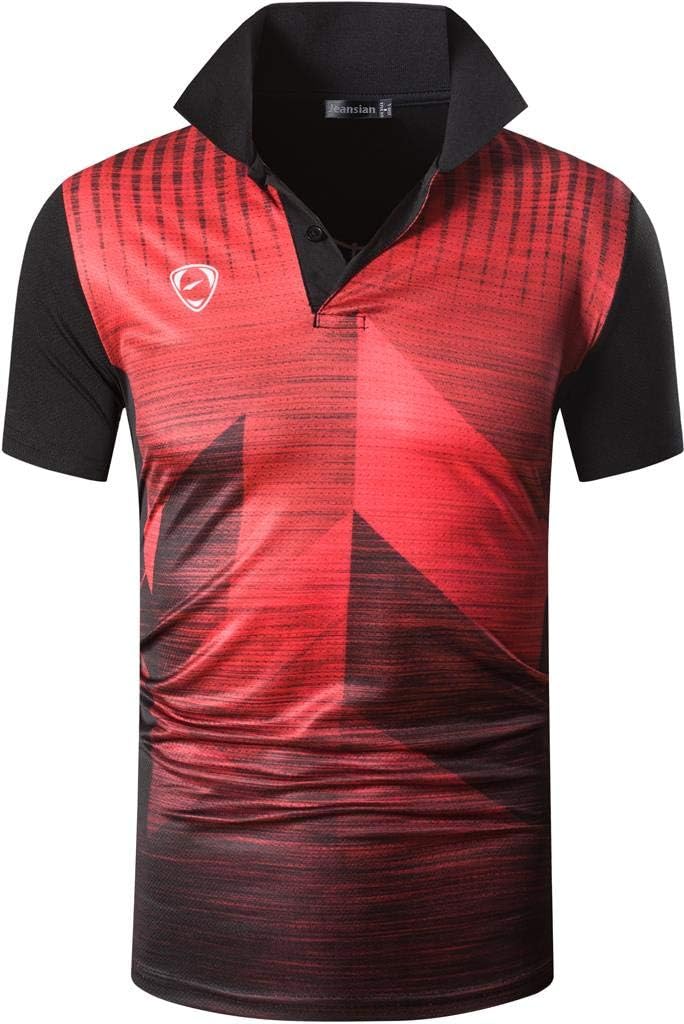 jeansian Men's Sport Outdoor Quick Dry Fit Short Sleeves Polo Tee Shirt Tshirt T-Shirt Tops Golf Tennis Bowling LSL195