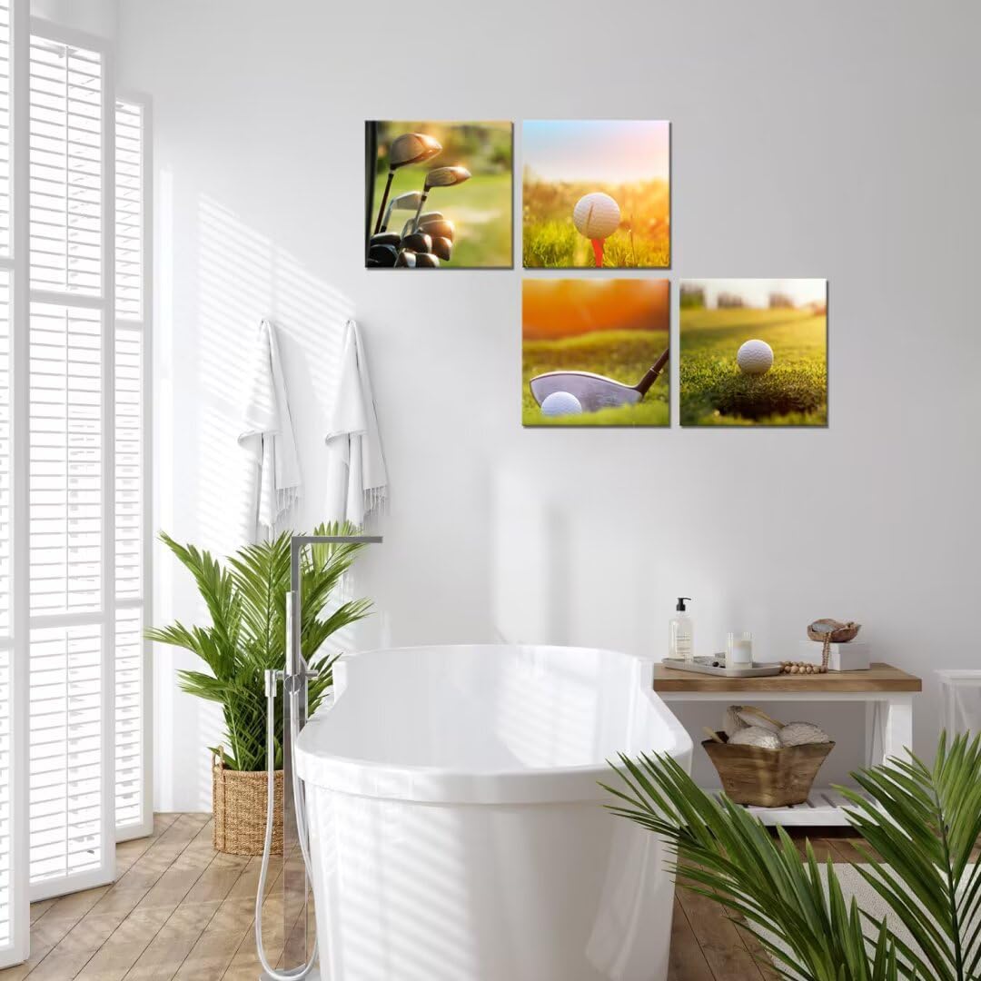 Pankila USA Golf Wall Art Golf Pictures Canvas Prints California Golf Course Wall Decor for Living Room Bedroom Home Decorations Painting Framed Artwork Ready to Hang (24''W x 24''H x 4)