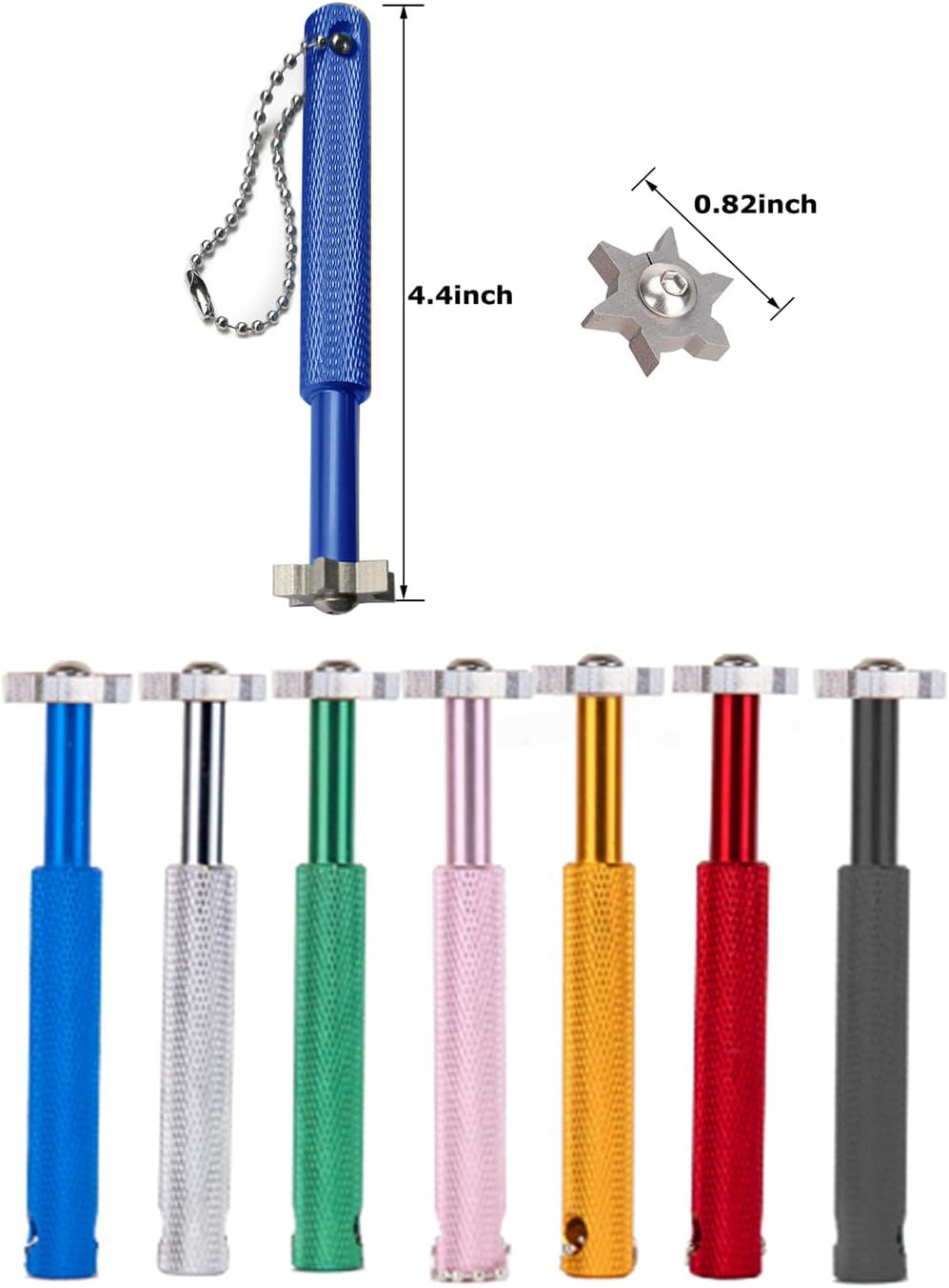 Golf Groove Sharpener,Golf Club Groove Sharpener,Groove Sharpener,Club Sharpener,Groove Sharpening Tool - Generate Optimal Backspin - Suitable for U & V-Grooves (6 Heads) (Golden)