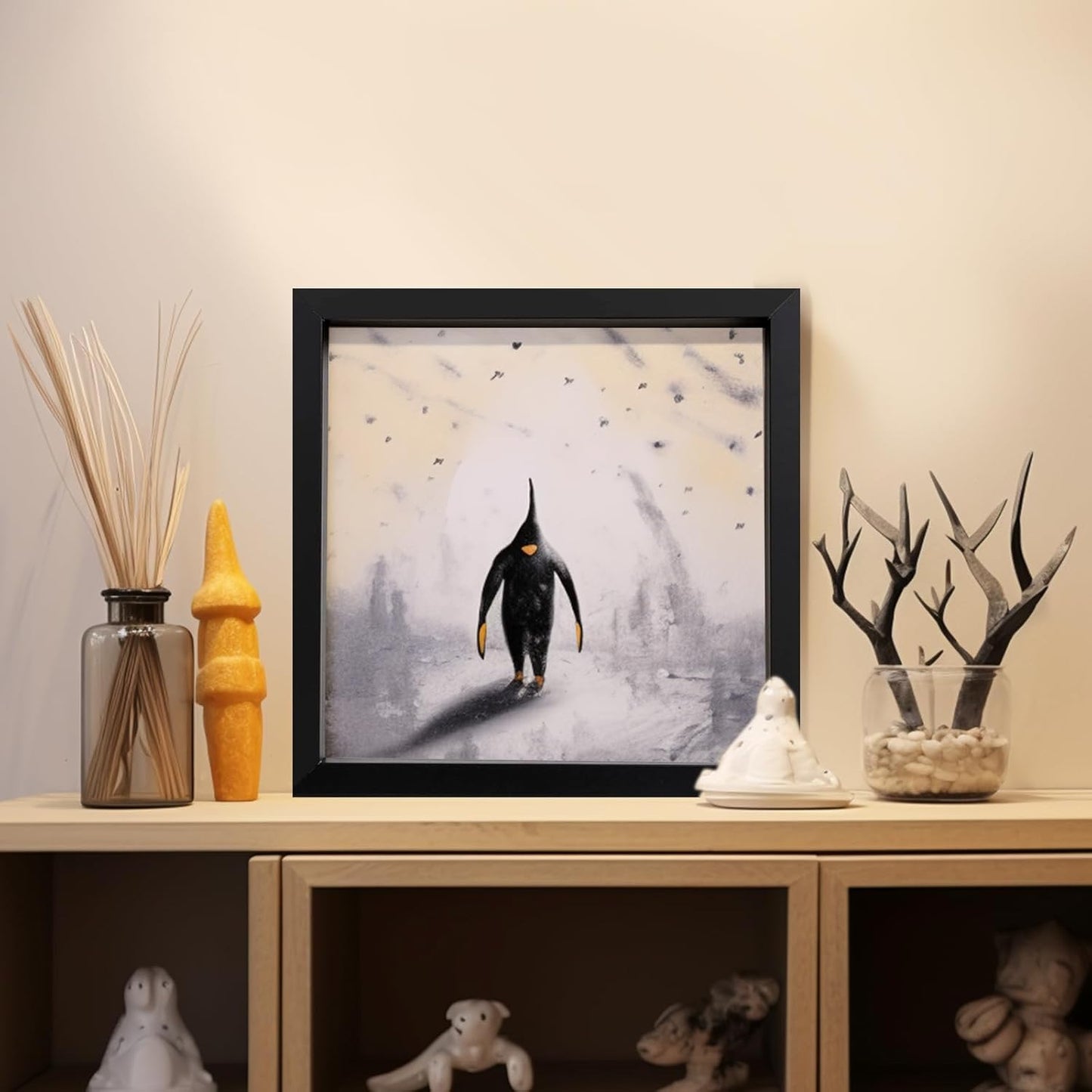 QDSSDECO 10"*10" Shadow Boxes Display Cases with Soft Linen Back Deep Wood Glass 3D Shadow Box Set for Wall and Tabletop, 3 Pack Black