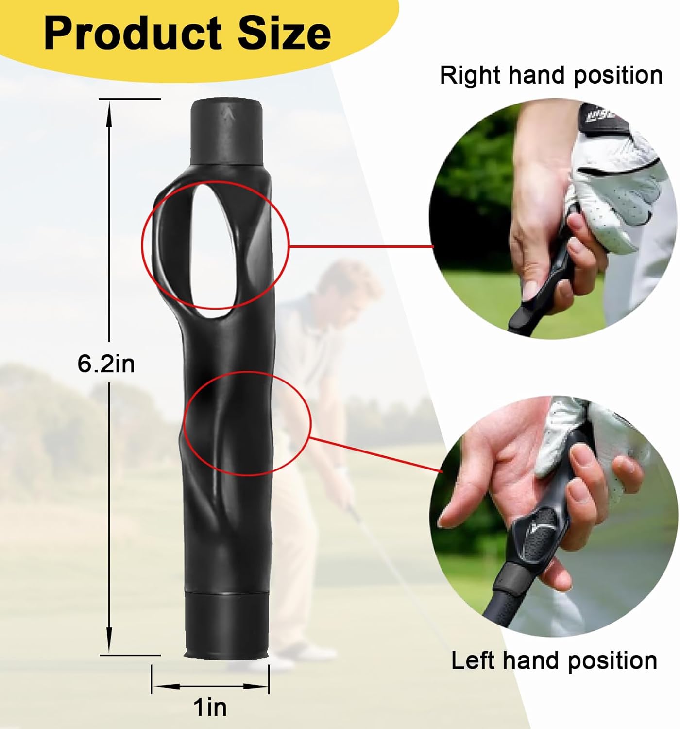 Grip Trainer Golf, Grip Aid Golf, Golf Swing Trainer, Corrects Left and Right Hand Position to Help Train Correct Hand Position,Enhance Grip Strength, Precision and Swing