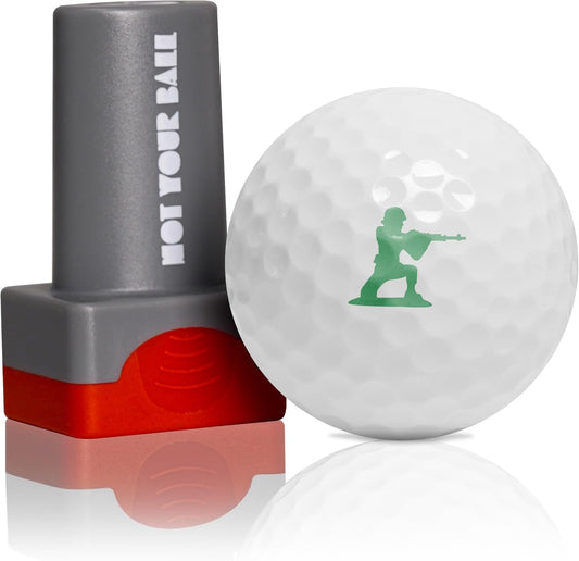 QUBI Golf Ball Stamp, Golf Ball Stamper, Reusable Self-Inking Golf Ball Stamp Marker to Identify Golf Balls, Golf Gift Golf Accessories for Men and Women Golfers