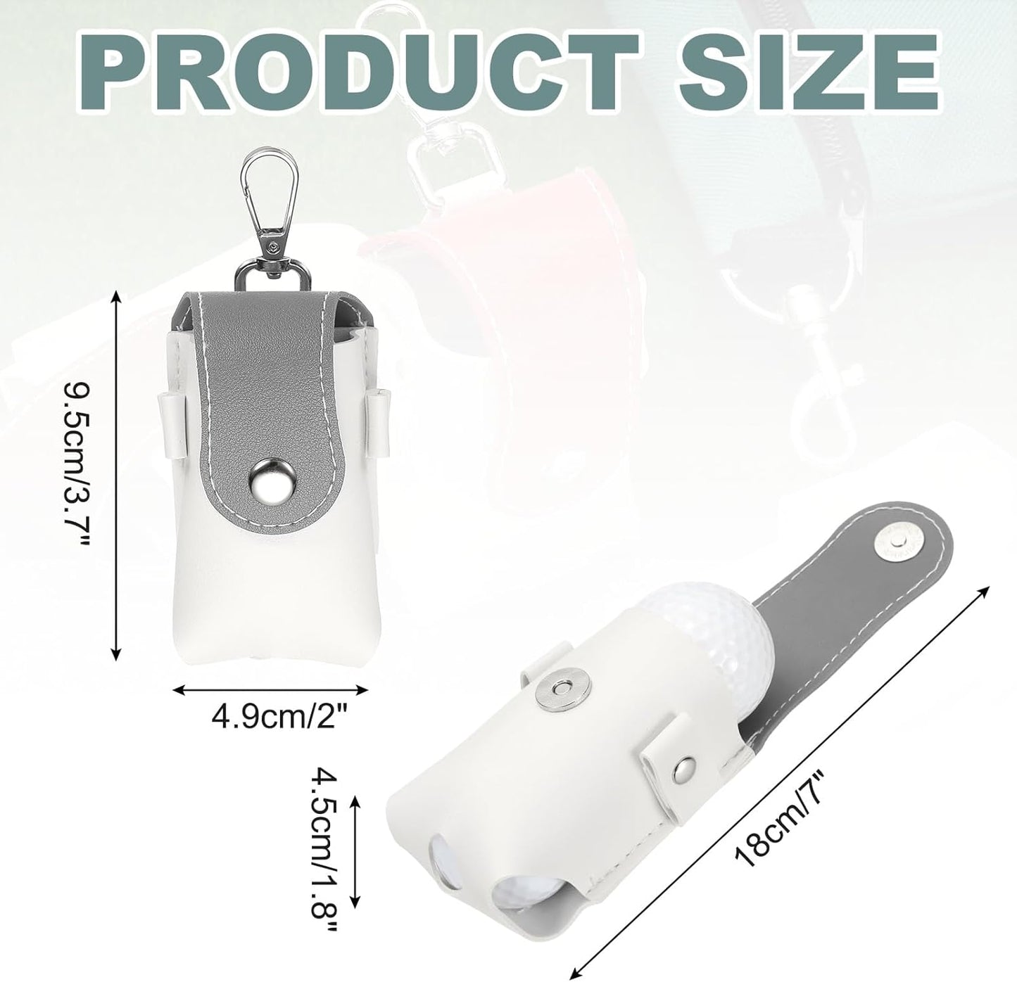 uxcell Golf Ball Bag, Portable PU Leather Golf Ball Pouch with Belt Clip Storage Bag with Tee Holder for Men and Women