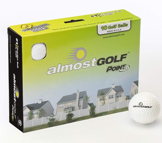 ALMOSTGOLF Limited Flight Practice Foam Golf Balls – Realistic Spin, Trajectory, & Accuracy Training, Pack of 10, White