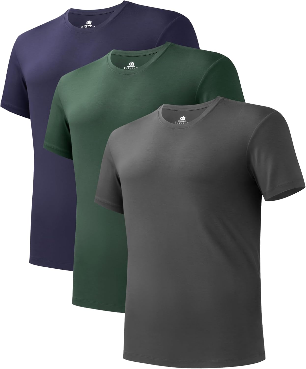 DAVID ARCHY Men's Undershirt Bamboo Rayon Moisture-Wicking Crewneck T-Shirts Stretch Tees for Men, 3 or 5 Pack