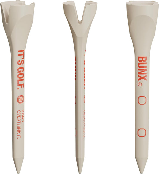 BUNX Golf Tees – Strong Plastic Tee 2.75" | Unbreakable 3X Stronger | Best Golf Accessories for Men or Women | 27-Pack | No Friction Head for Distance | V-Slot for Straight Shots