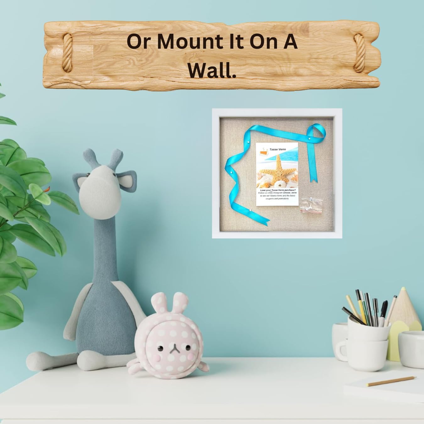 Tasse Verre 12x12 White Display Shadow Box (2-Pack) Frame w/Linen Background and 16 Stick Pins - Ready to Hang Shadowbox Picture Frame - Box Display Baby Memorabilia Wedding