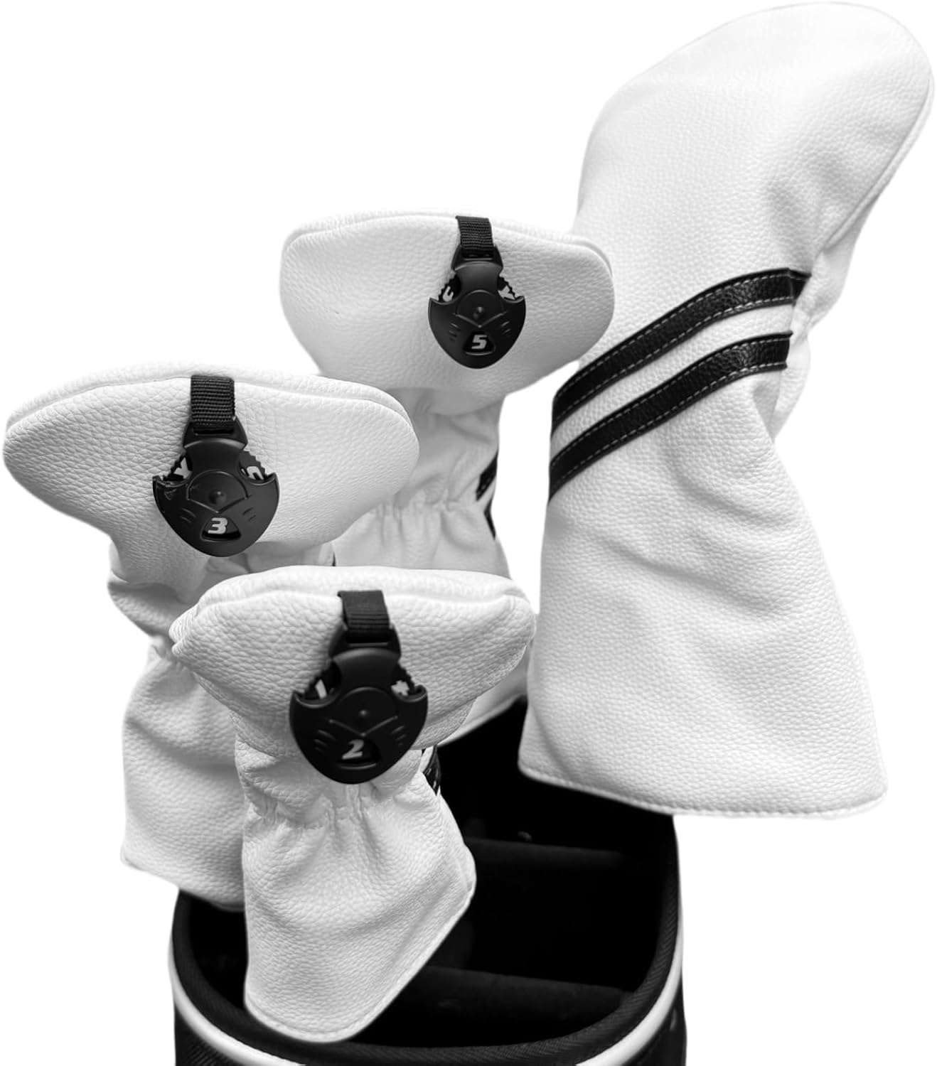 Golf Club Covers Headcovers Set for Driver and Woods Soft Faux Leather Golf Accessories for Men Women Golfer Gifts Set Golf Club Protective Case 1 3 5 H or Set for 1 3 5 Woods