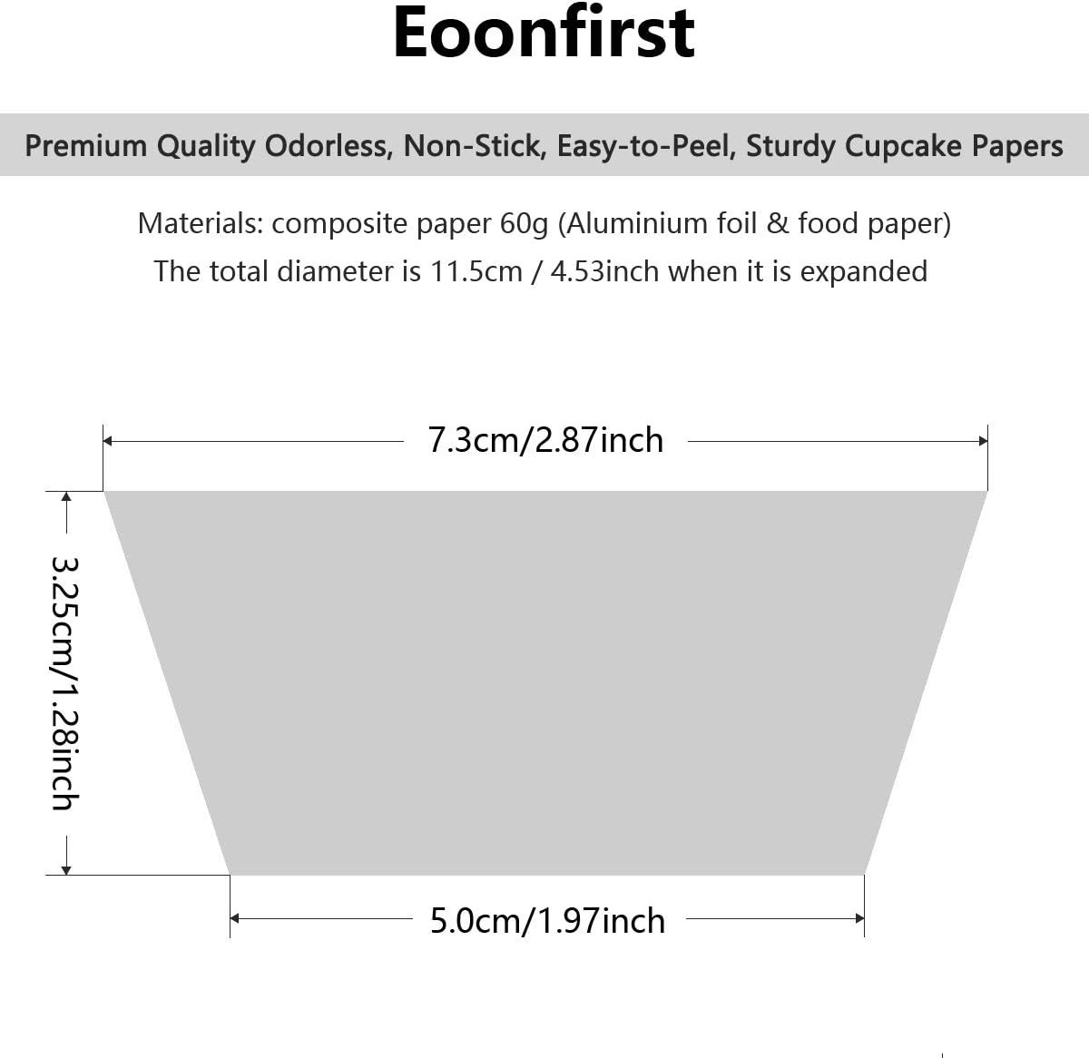 Eoonfirst Light Gray Foil Cupcake Case Liners Baking Muffin Paper Cups 200 Pcs