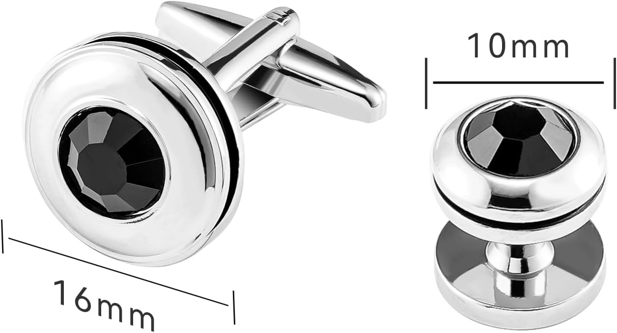 Cufflinks for Men and Tuxedo Shirt Studs Set with Gift Box Stainless Steel Cuff links