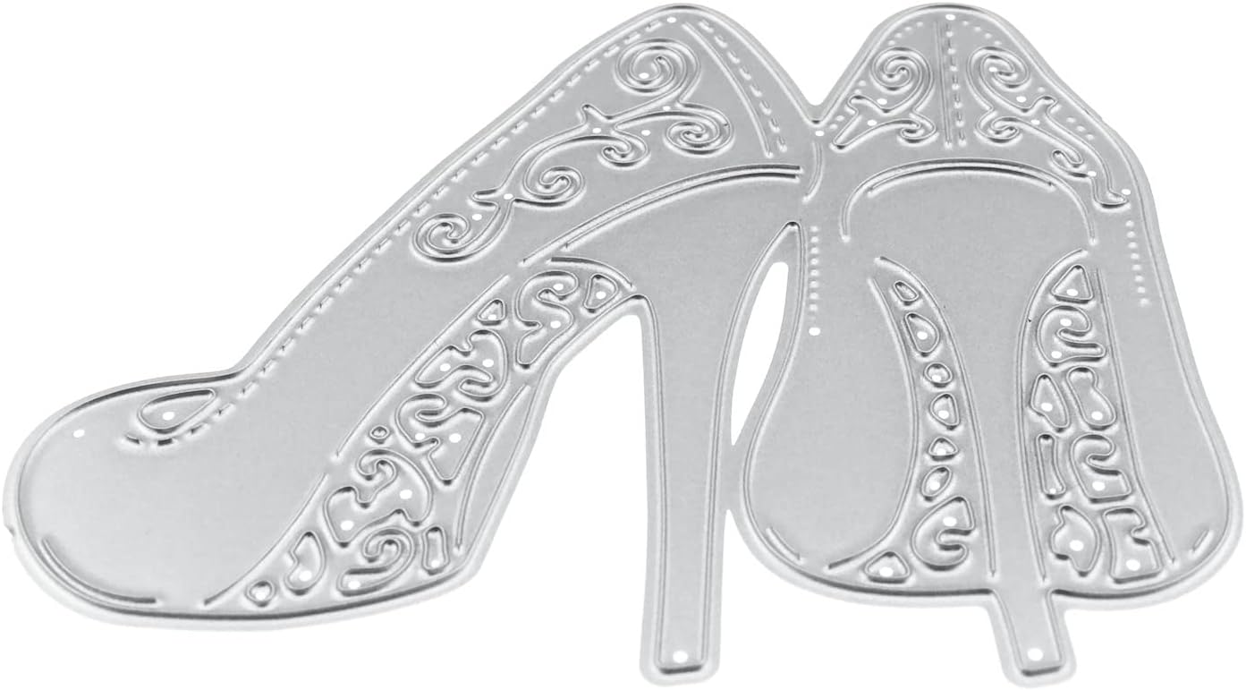 E-outstanding Cutting Template Moulds Die Cuts Stencil Scrabooking Supplies Lady High Heels Women Shoes Metal Cutting Dies Stencil for Invitation Card Making, Paper Crafting, Envelope, Emboosing