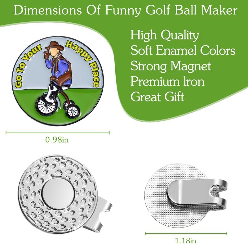 Funny Ball Marker Hat Clip, Magnetic Enamel Golf Ball Markers for Putting Green, Golf Ball Marker with Magnetic Hat Clip, Unique Gift for Golf Lovers