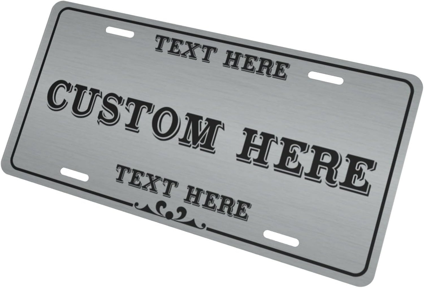 Custom Personalized Text Image Photo Design Customized Tag Aluminum License Plates for Front of Car 6x12 Inch-26