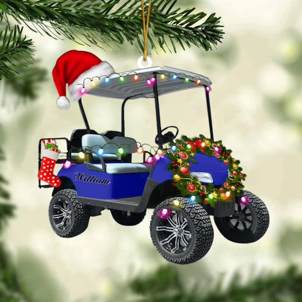 Personalized Golf Car Christmas Ornament, Christmas Ornament, Golf Cart Family, Golf Ornament, Golf Cart Ornament, Golf Christmas Ornaments, Golf Ornaments for Christmas Tree Gift for Golf Lovers/7