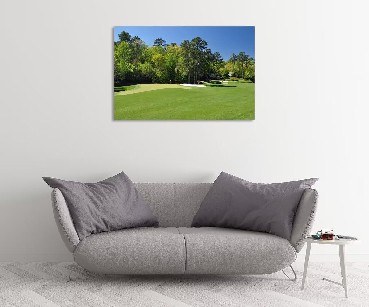 chenchenArt Augusta National Wall Art - Augusta Golf Course Wall Art for Living Room Bedroom Bathroom - Augusta Golf Course Picture Poster Canvas Prints Framed Ready to Hang(18''H x 24''W)