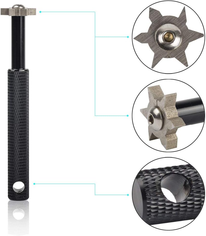 HIFROM Groove Sharpener with 6 Heads - Golf Club Groove Sharpener Re-Grooving Tool and Cleaner for All Irons Pitching Sand Lob Gap and Approach Wedges and Utility Clubs ¡­