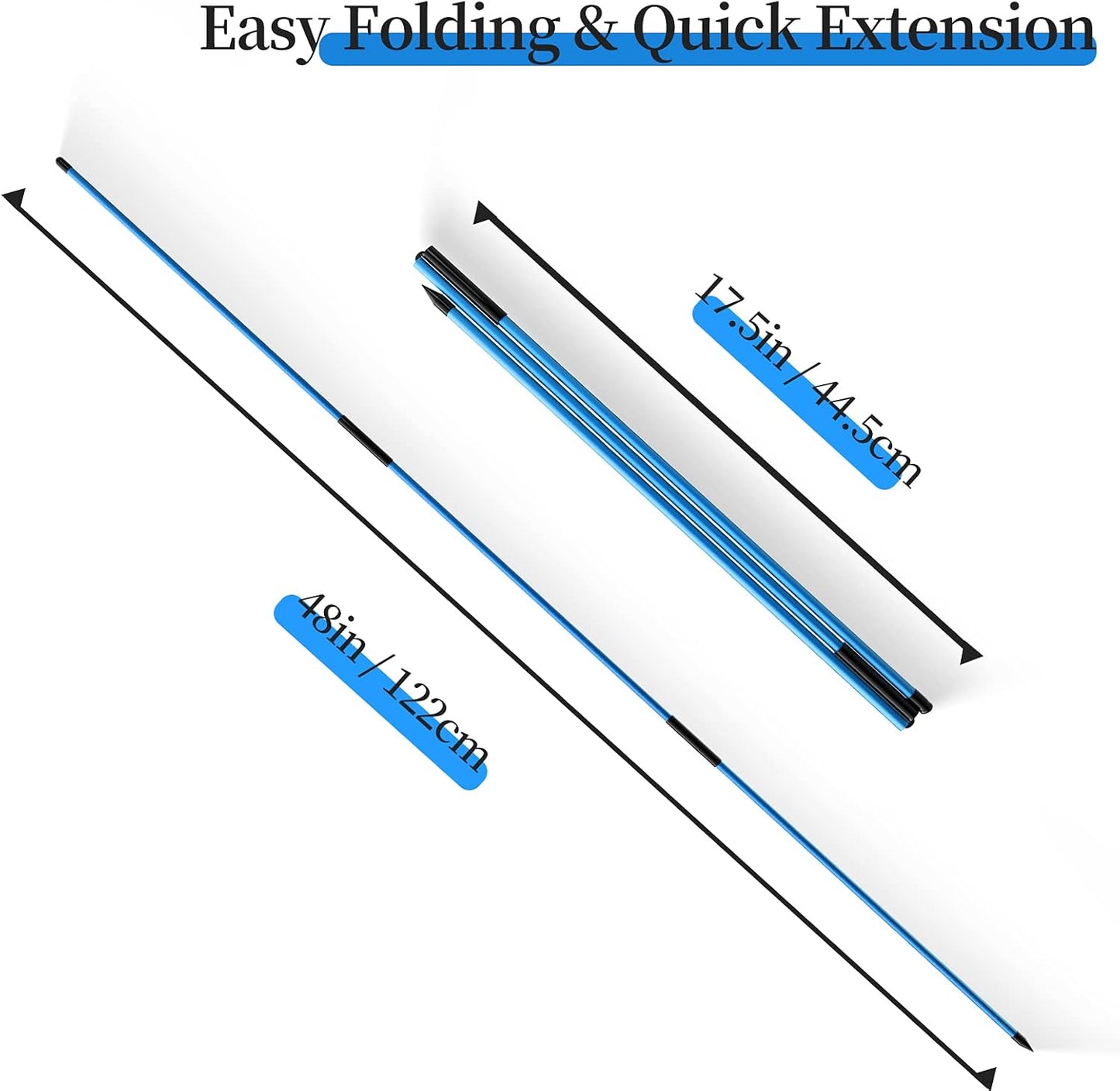 MoKo Golf Alignment Stick, 2 Set Golf Alignment Rods, 48" Collapsible Alignment Stick Golf Training Aid for Aiming, Putting, Posture Corrector, Golf Practice Sticks with Clear Tube Case