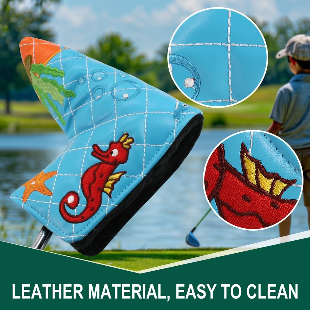 Golf Head Covers Blade Putter Cover Headcover Magnetic Closure Embroidered Fit for Most Brands Scotty Cameron Odyssey Blade Taylormade Ping ect.