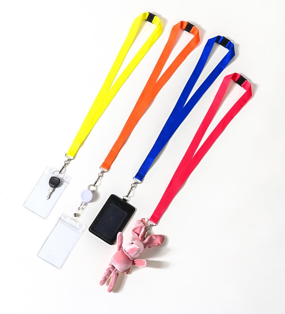 12 Pack Breakaway Lanyards, Durable Neck Straps for Schools, Office, Cruise, Red