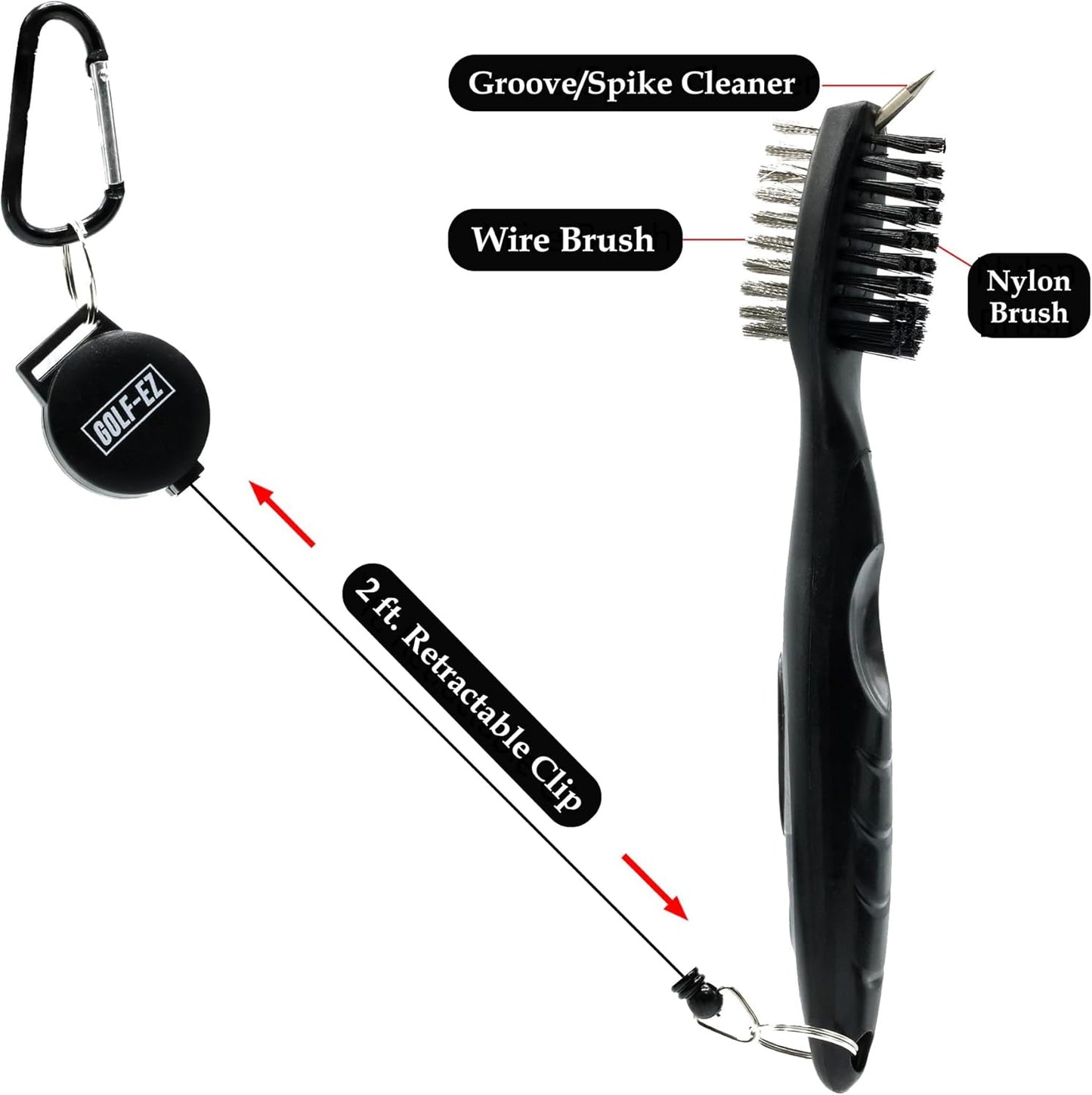 Golf Essentials Kit | Must Have Golf Accessories - Golf Water Brush, Golf Towel, Golf Club Brush, Golf Ball Marker, Divot Repair Tool, Golf Ball & Golf Tee Holder, Golf Gifts for Men