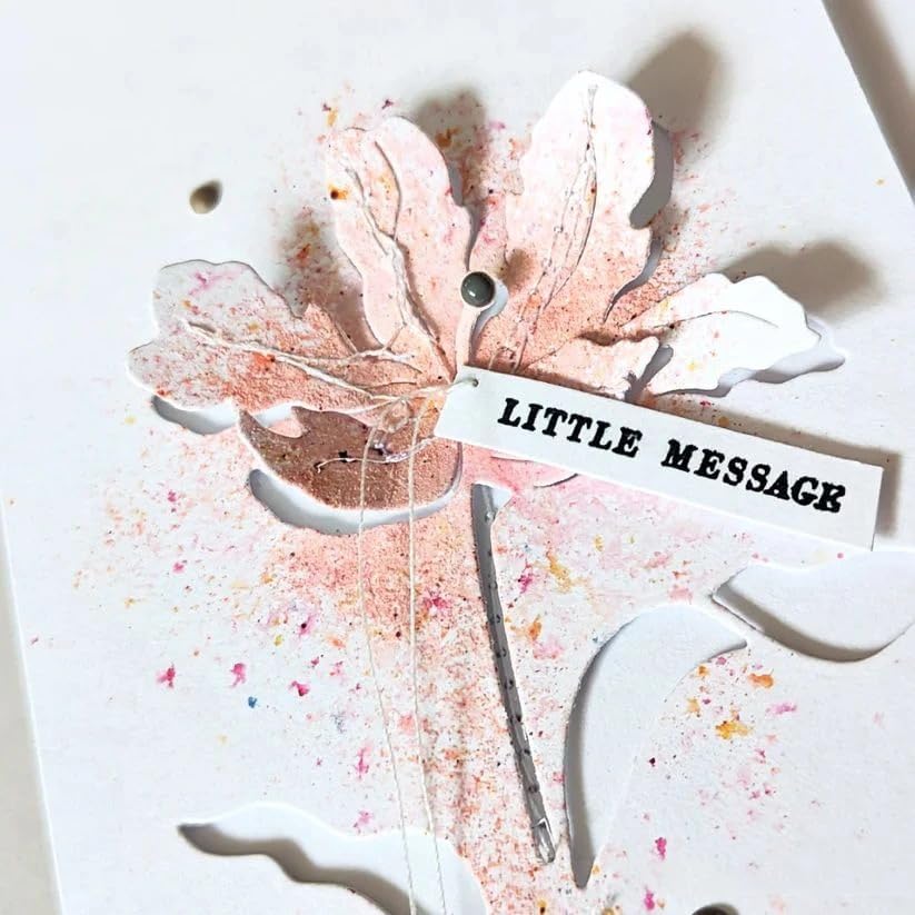 Lapoo Cutting Die for Scrapbooking, 3D Backgrounds Frame New Cutting Dies DIY Album Card Making Decor Paper Craft Metal Die Cuts Party Decorations (Flower Shadow 5.4 x 2.8 in)