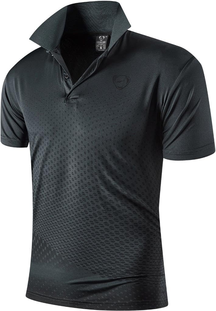 jeansian Men's Sport Outdoor Quick Dry Fit Short Sleeves Polo Tee Shirt Tshirt T-Shirt Tops Golf Tennis Bowling LSL195