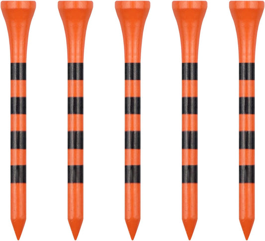 Wooden Golf Tees 3-1/4", 2-3/4", 2-1/8", 1-1/2" Available, 100 Count (Natural Color, White, Black, Blue, Red, Green, Yellow, Pink, Orange)