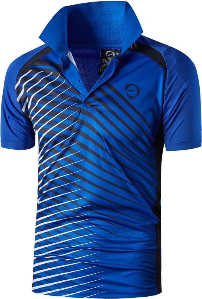 jeansian Men's Sport Outdoor Quick Dry Fit Short Sleeves Polo Tee Shirt Tshirt T-Shirt Tops Golf Tennis Bowling LSL195