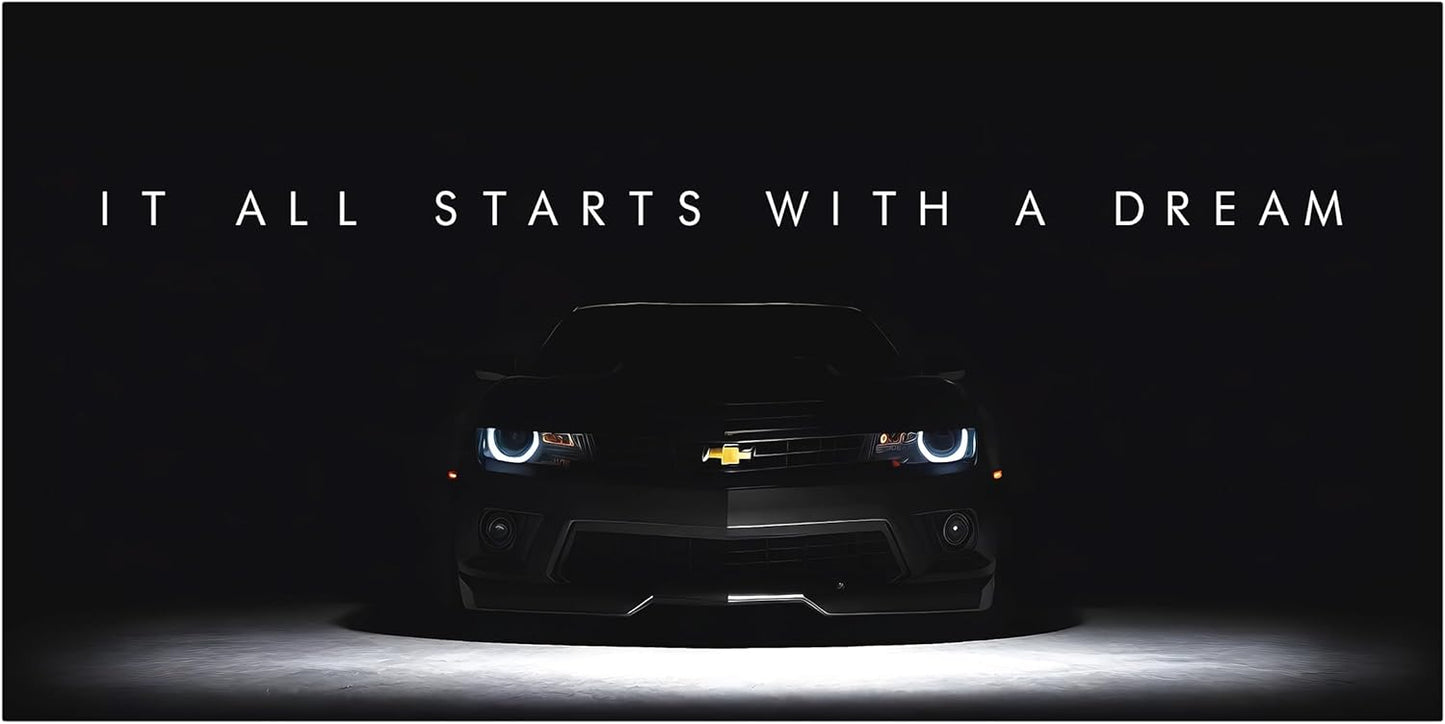 Motivational Wall Art for Office, Super Car Art Canvas, Inspirational Automotive Decor for Camaro Sportscar Lovers, Motivational Wall Decor for Office and Home, Inspiring Car Poster (8 x 8 in)