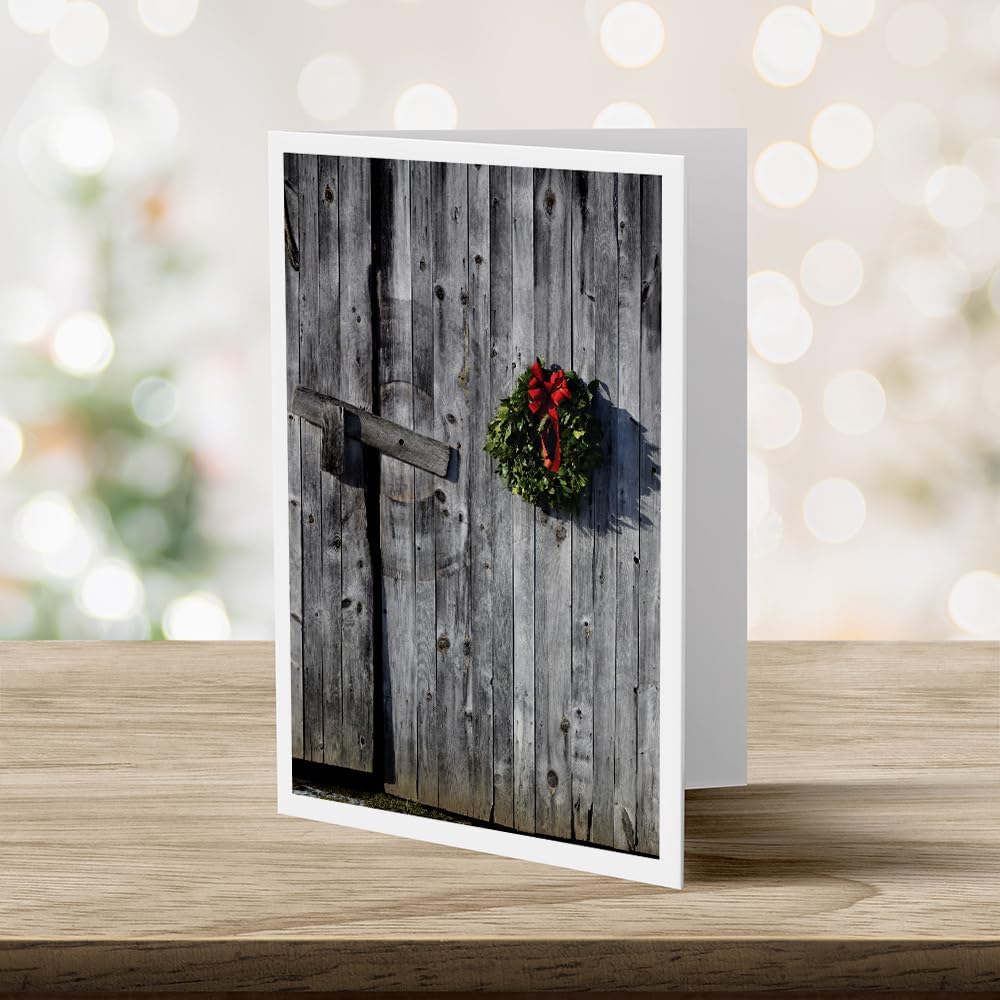 Photographic Christmas Cards, Christmas Barn (6 Cards with White Envelopes)