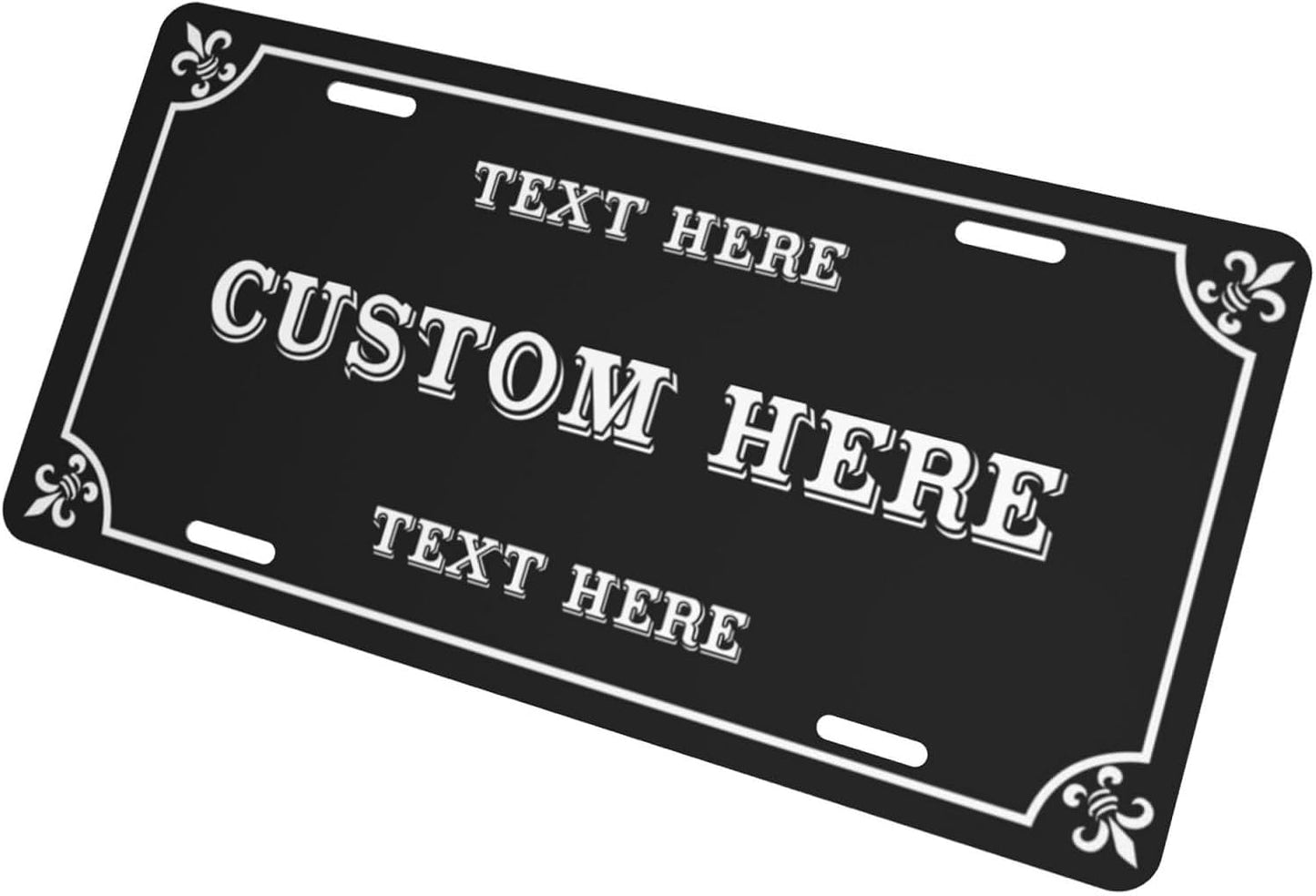 Custom Personalized Text Image Photo Design Customized Tag Aluminum License Plates for Front of Car 6x12 Inch-17