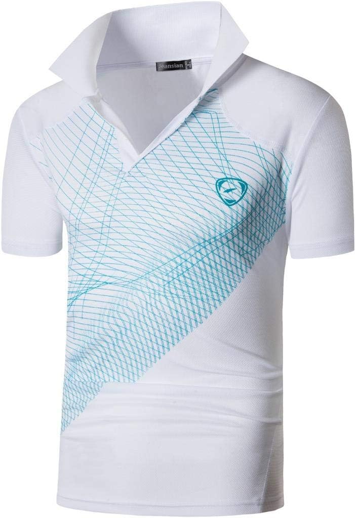jeansian Men's Sport Outdoor Quick Dry Fit Short Sleeves Polo Tee Shirt Tshirt T-Shirt Tops Golf Tennis Bowling LSL195