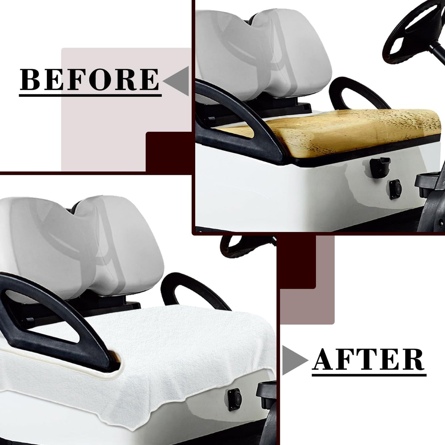 YOKYHOM Golf Cart Seat Covers, Premium Solid Color Golf Cart Seat Towel Blanket, 100% Microfiber, Soft and Comfortable, Fits EZGO, Club Car, and More 2-Seat Golf Carts, 51''x 31''