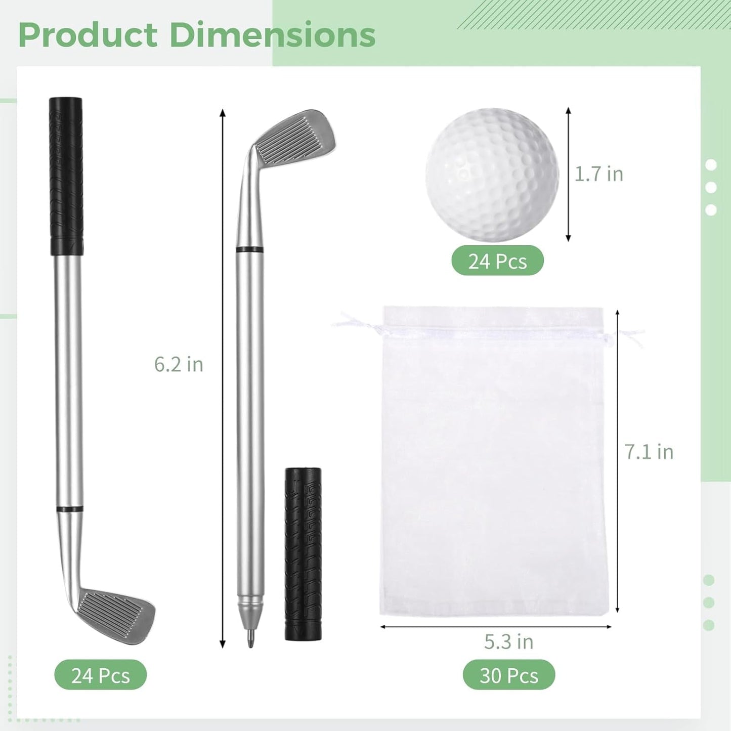 Mini Golf Club Ballpoint Pens Set 78 Pcs