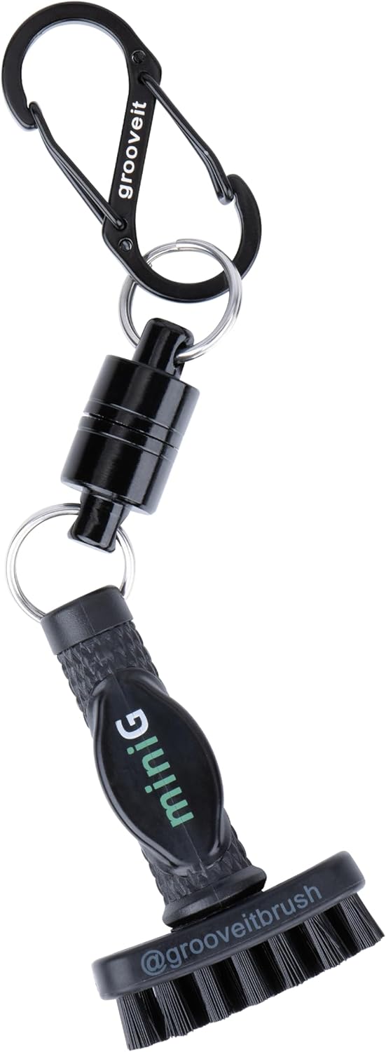 Grooveit Mini Golf Brush The Small MiniG 'Dry Scrubber' Features A Detachable Magnet, Heavy-Duty Nylon Bristles, and 3-Yr Warranty - Used On All Professional Golf Tours - Golf Accessory of 2023