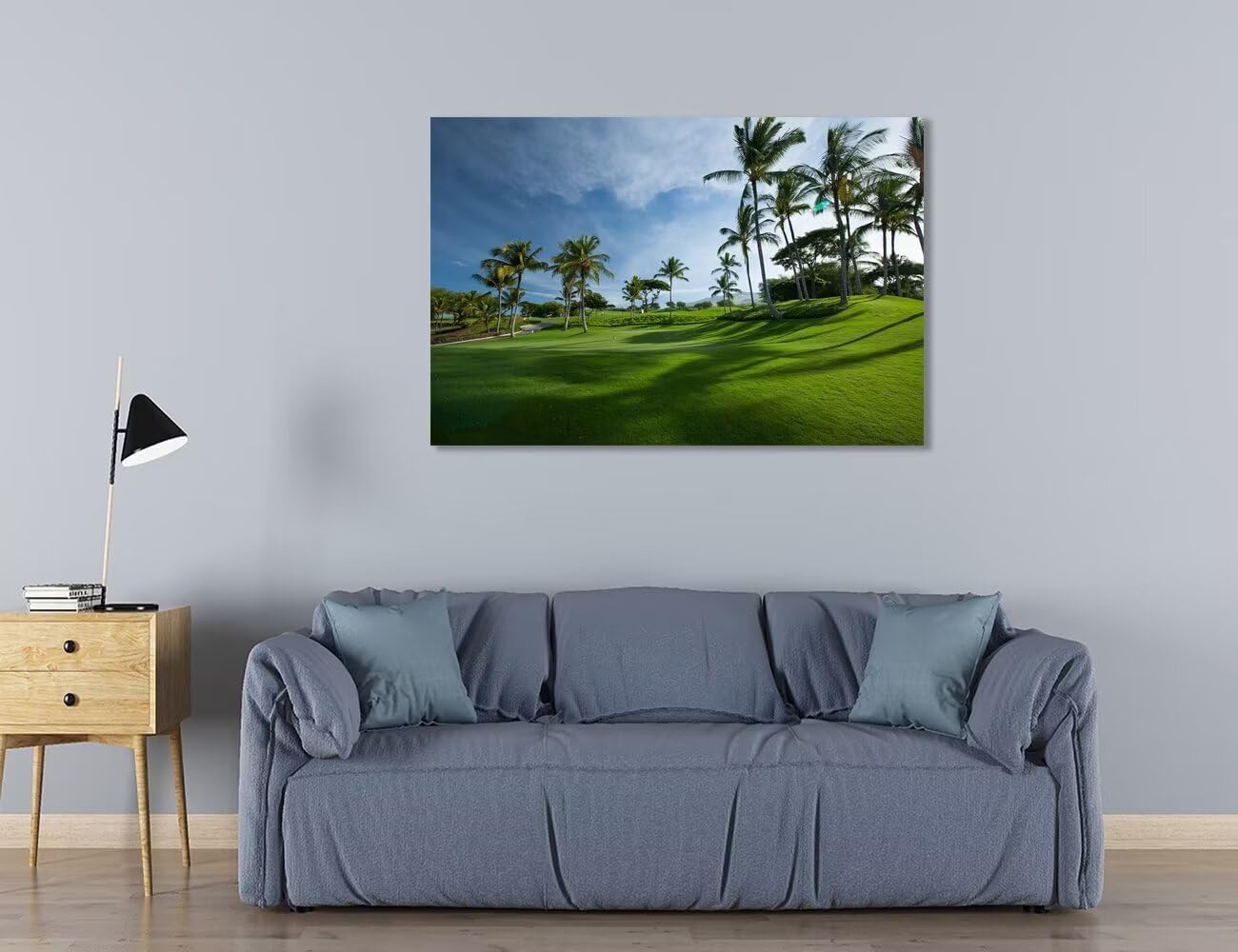 Hawaiian Golf Course Wall Art for Living Room Bedroom Bathroom Home Decorations Hawaii Maui island Picture Poster Framed Artwork Canvas Prints Ready to Hang(12''H x 16''W)