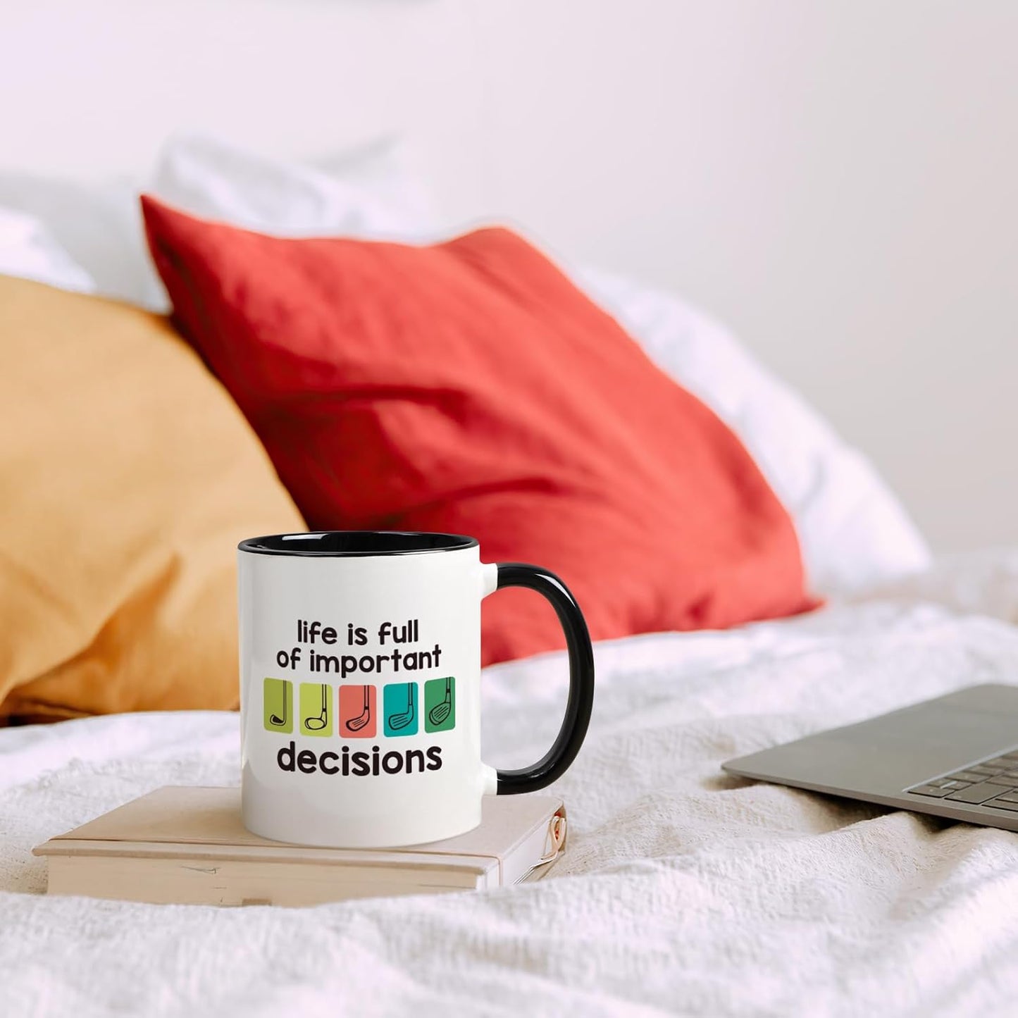 Maustic Golf Gifts for Men, Gifts for Golfers, Life is Full of Important Decisions Golf Mug, Fathers Day Golf Gifts for Dad, Golf Coffee Mug, Funny Christmas Golf Gifts for Dad Uncle Friends, 11 Oz