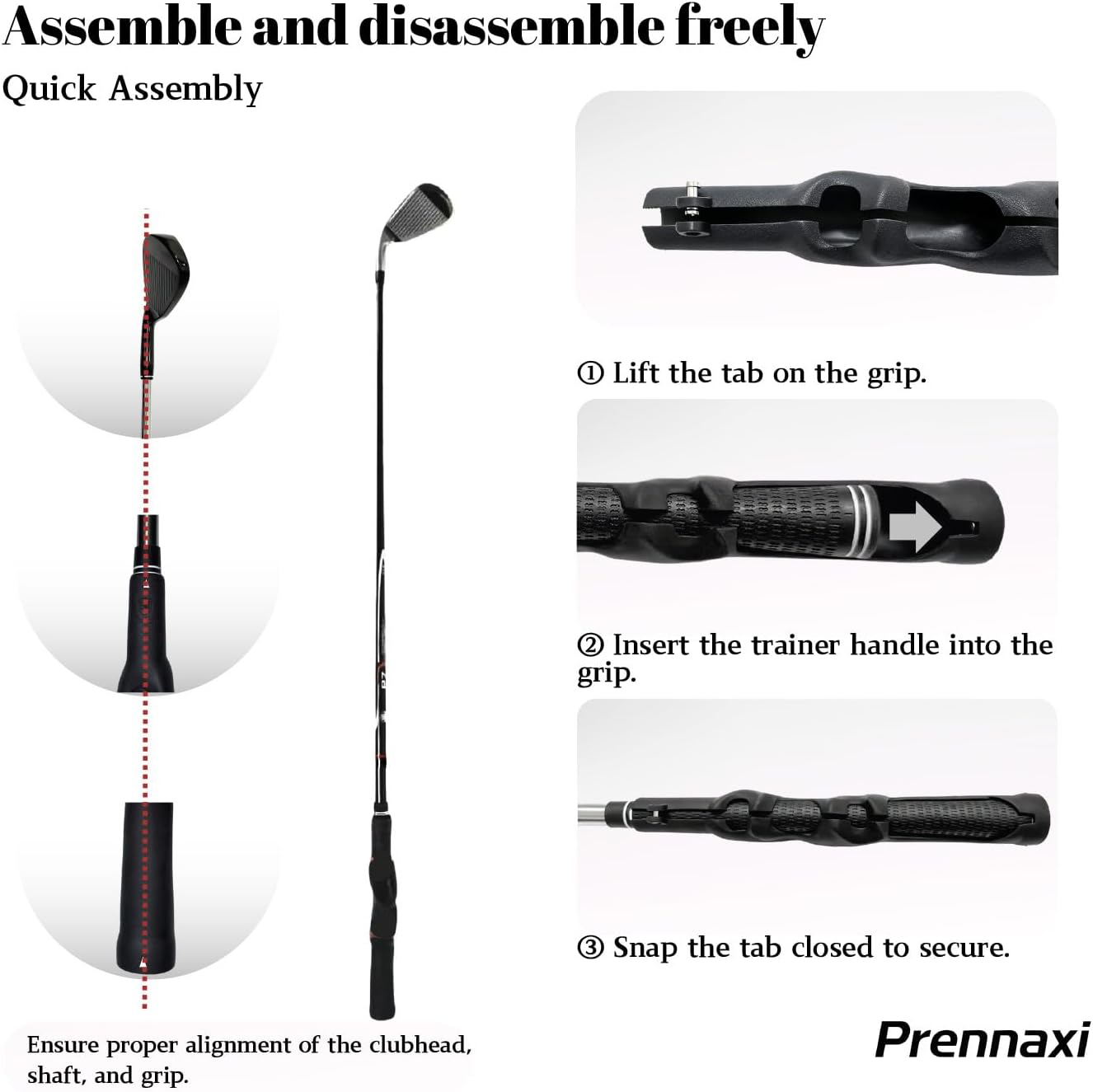 Golf Grip Corrector Trainer, Full-Wrap Hand Placement for Proper Grip and Straighter Shots - Fits All Standard Clubs, Soft Anti-Slip Rubber,Lightweight, Portable Practice Tool