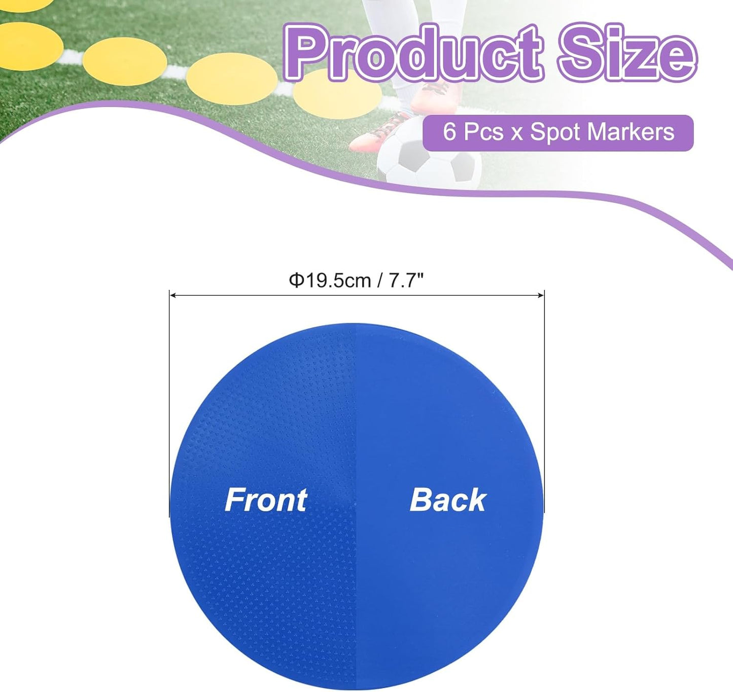 PATIKIL Spot Markers, Non-Slip Floor Dots Agility Markers Flat Field Cone Poly Dot